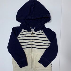 Gap boys navy zip up hooded sweatshirt